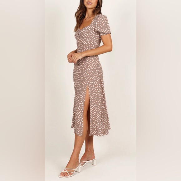 Petal & Pup Tan Patterned Midi Dress - Picture 5 of 9